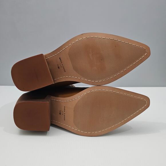 NEW Marc Fisher LTD Elyma Ankle Boot Womens 10 Tan Leather Pointed Toe Western - Picture 12 of 14